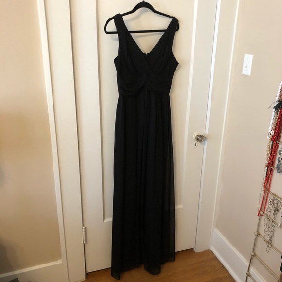 Donna Morgan Julie black long chiffon gown - Picture 2 of 7